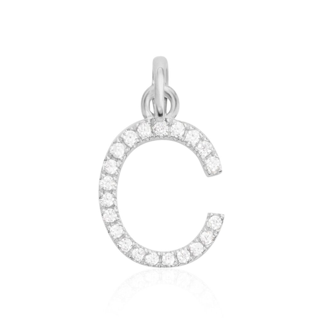 Pendentif Klementine Or Blanc Oxyde De Zirconium