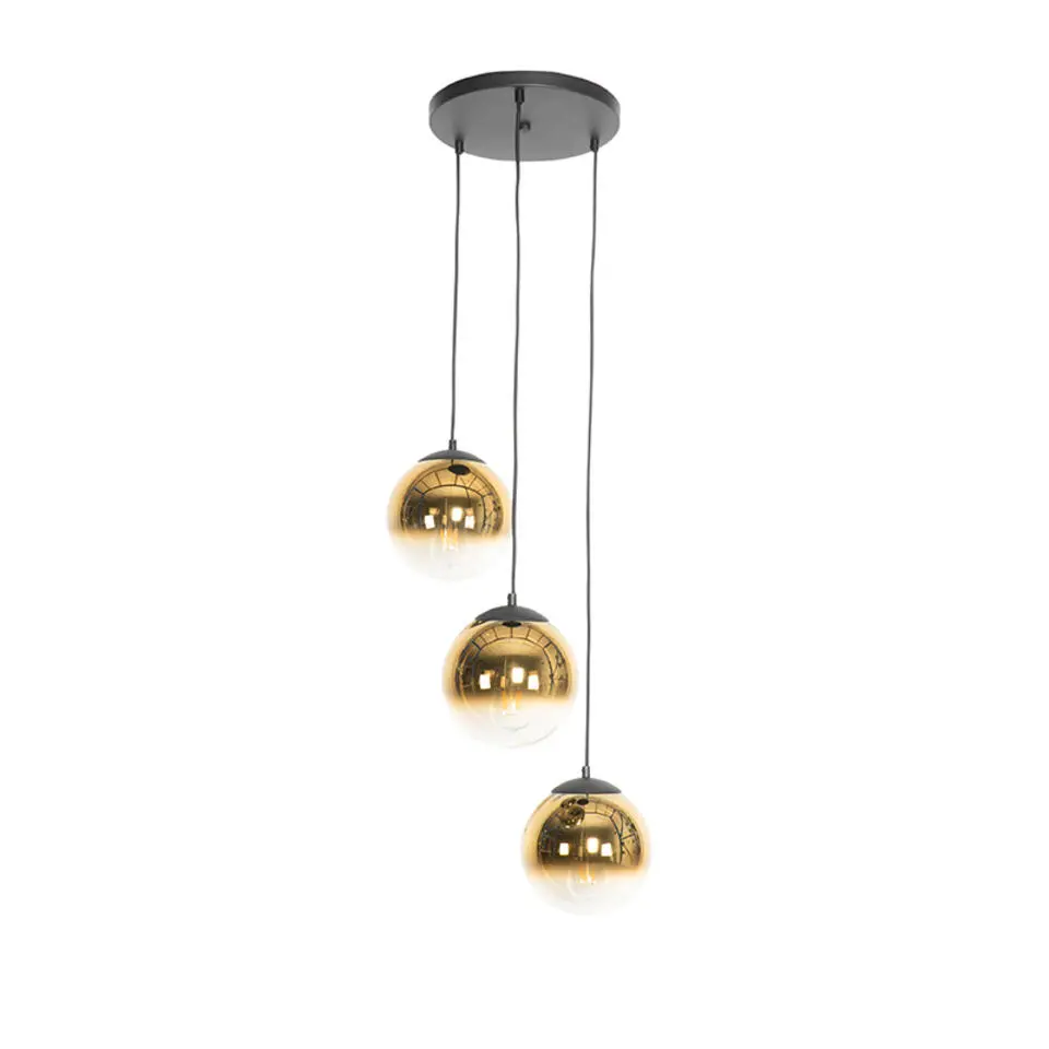 Qazqa hanglampen pallon goudkleurig e27