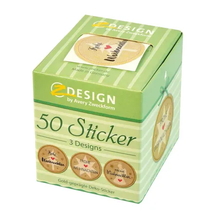 Avery Zweckform 56827, Sticker auf Rolle, Frohe Weihnachten, 50 Aufkleber