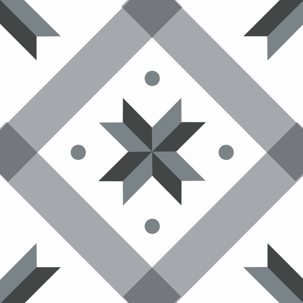 Stickers carrelage 15 x 15 cm - étoile grise