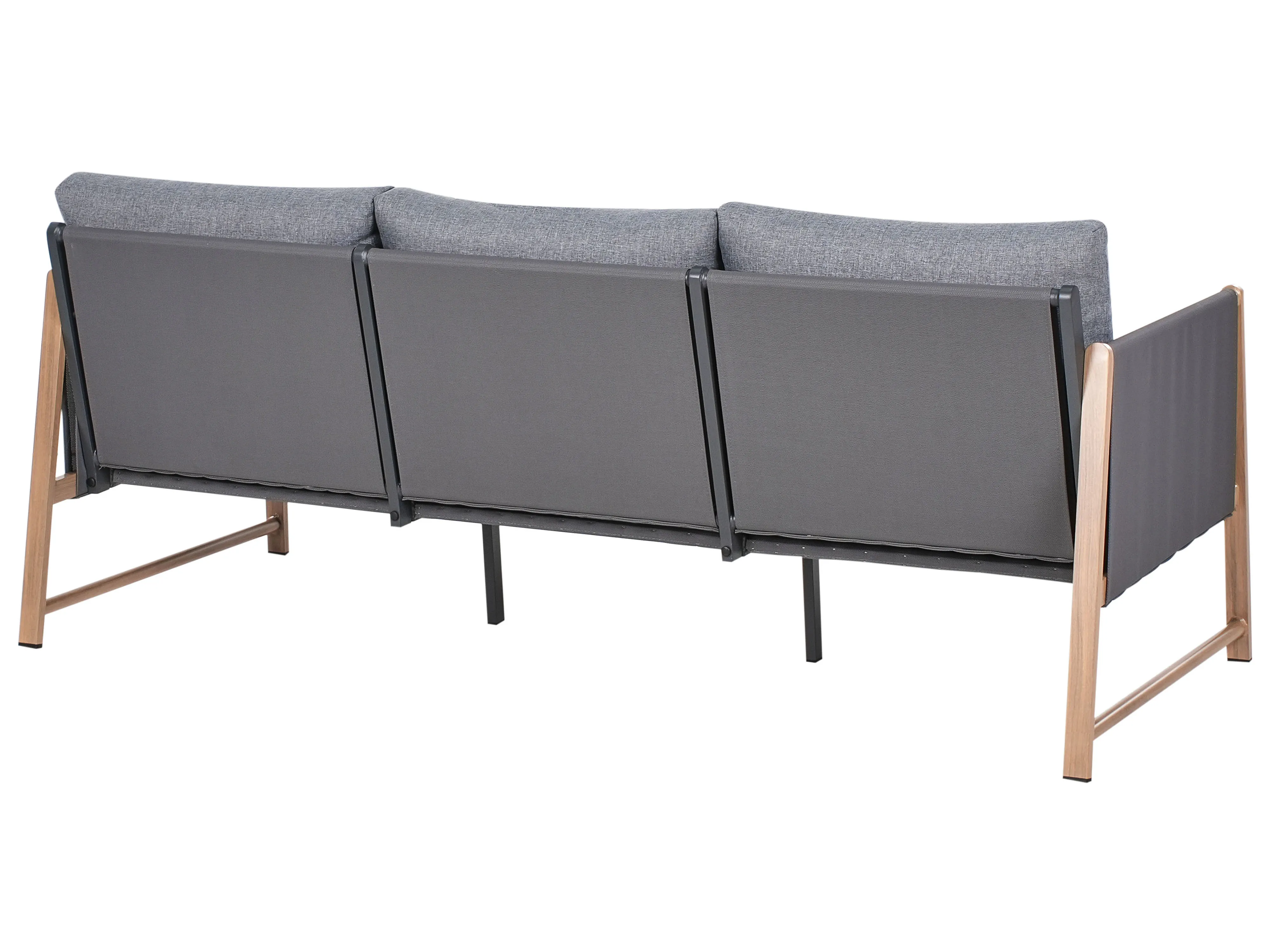 Loungeset met tafel en ottomaan 5-zits NOLA Metaal Grijs