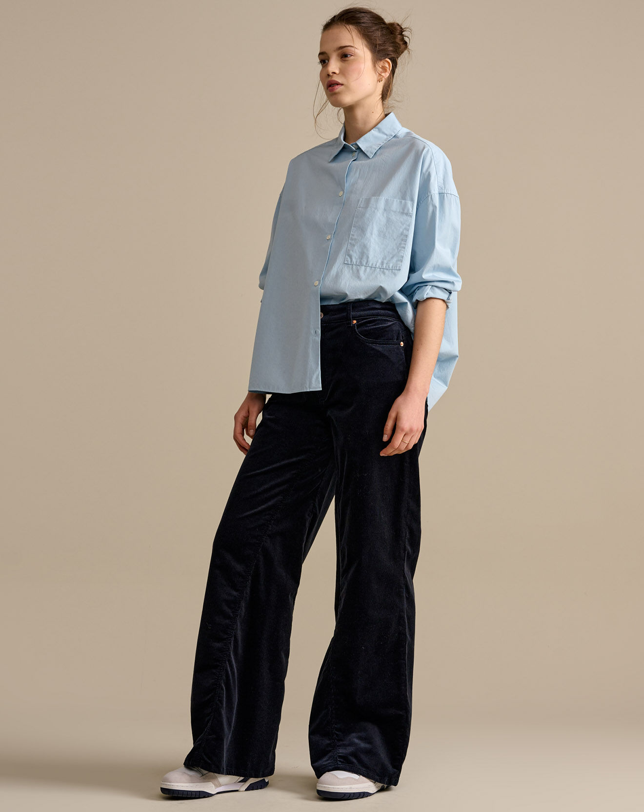 Bellerose Pantalon évasé en Velours côtelé Priscila météorite