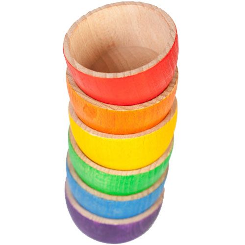 Grapat houten bakjes (6st) 15-119