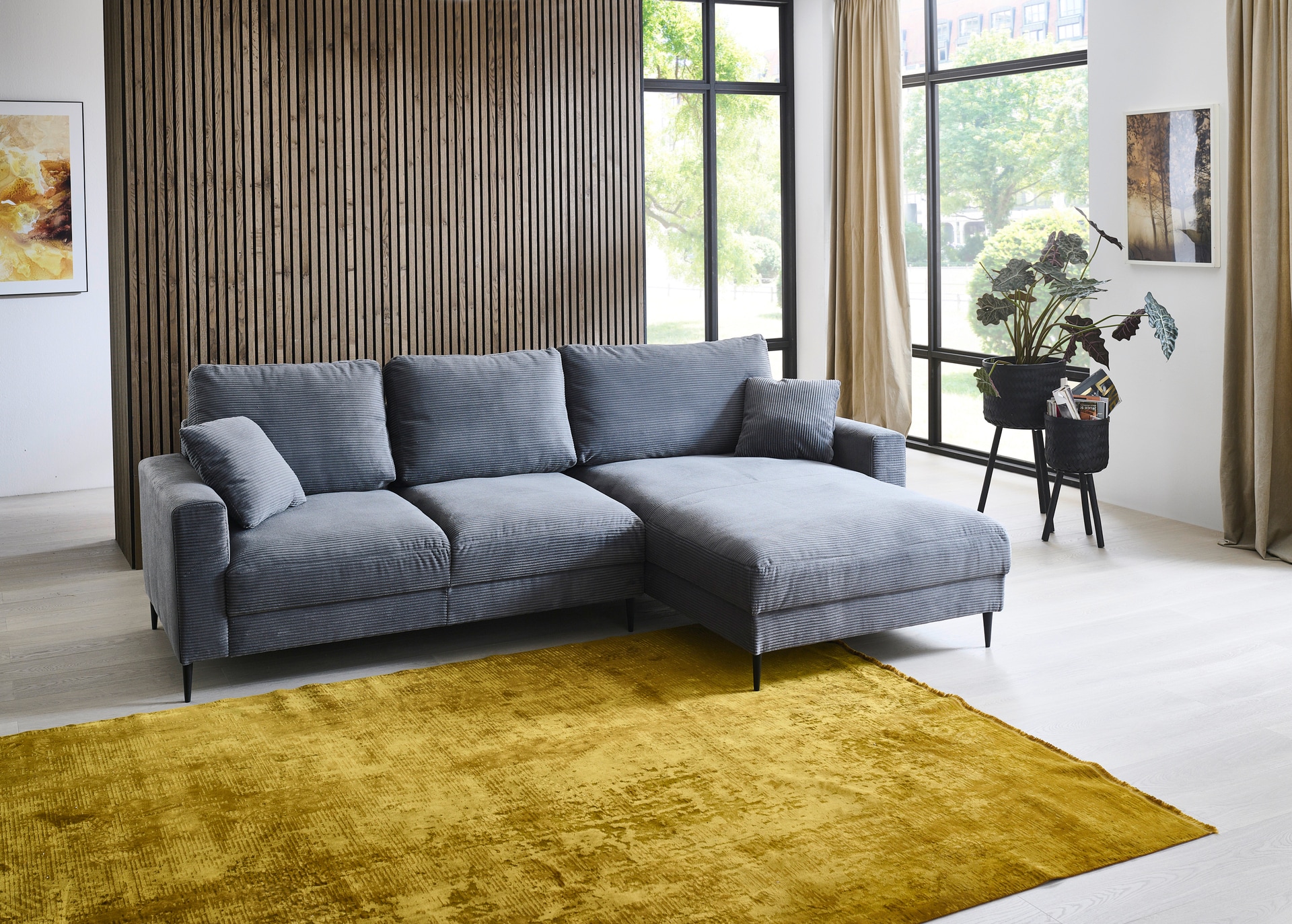 Ecksofa PAUL 269 x 165 cm dunkelgrau