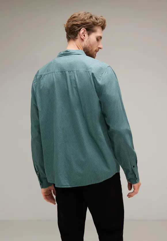 Garment dye Hemd - turquoise green