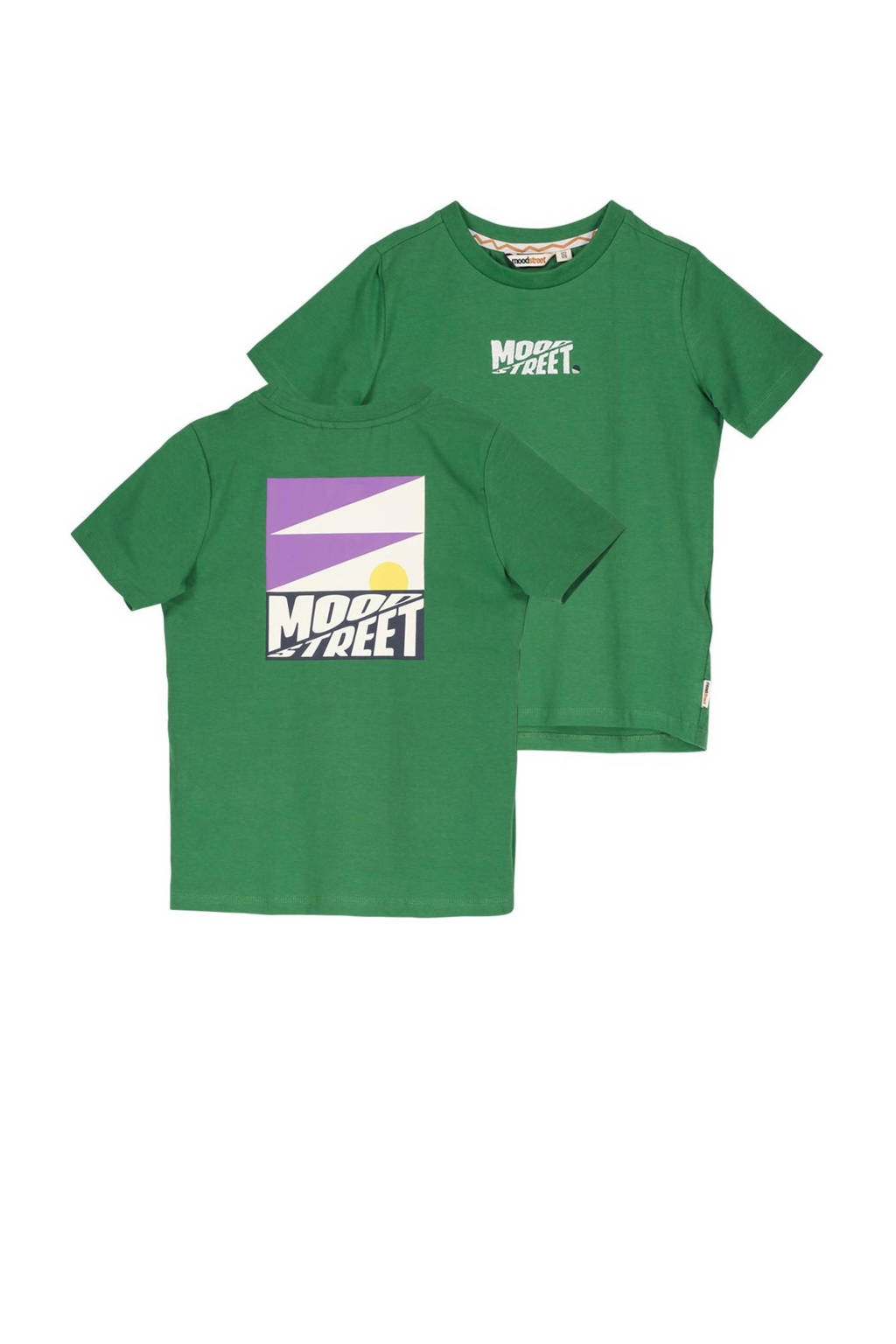 Moodstreet T-shirt met backprint donkergroen