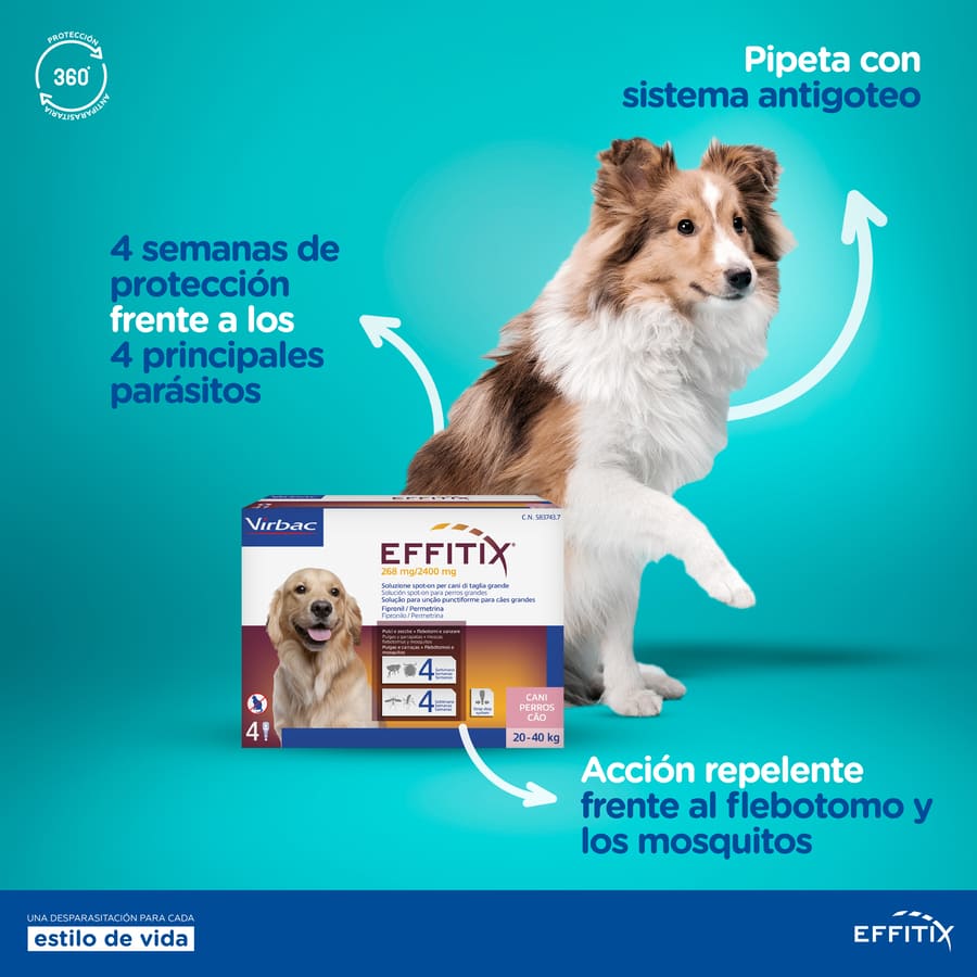 Pipetas antiparasitárias Effitix para cães