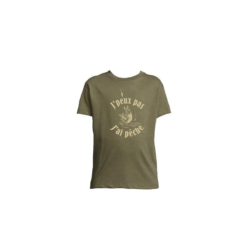 Tee Shirt Junior Bartavel J'peux Pas J'ai Pêche - Kaki