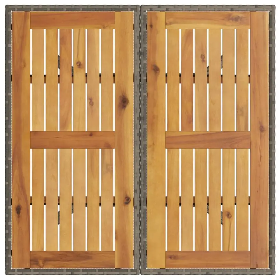 vidaXL - Tuintafel met acaciahouten blad - Grijs - Poly rattan - 80 x 80 x 75 cm
