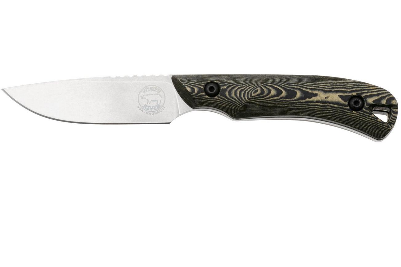 White River Knives Axiom WRSS-AXM-RMB Stonewashed Magnacut, Maple Black Richlite, jachtmes, Smith and Sons design