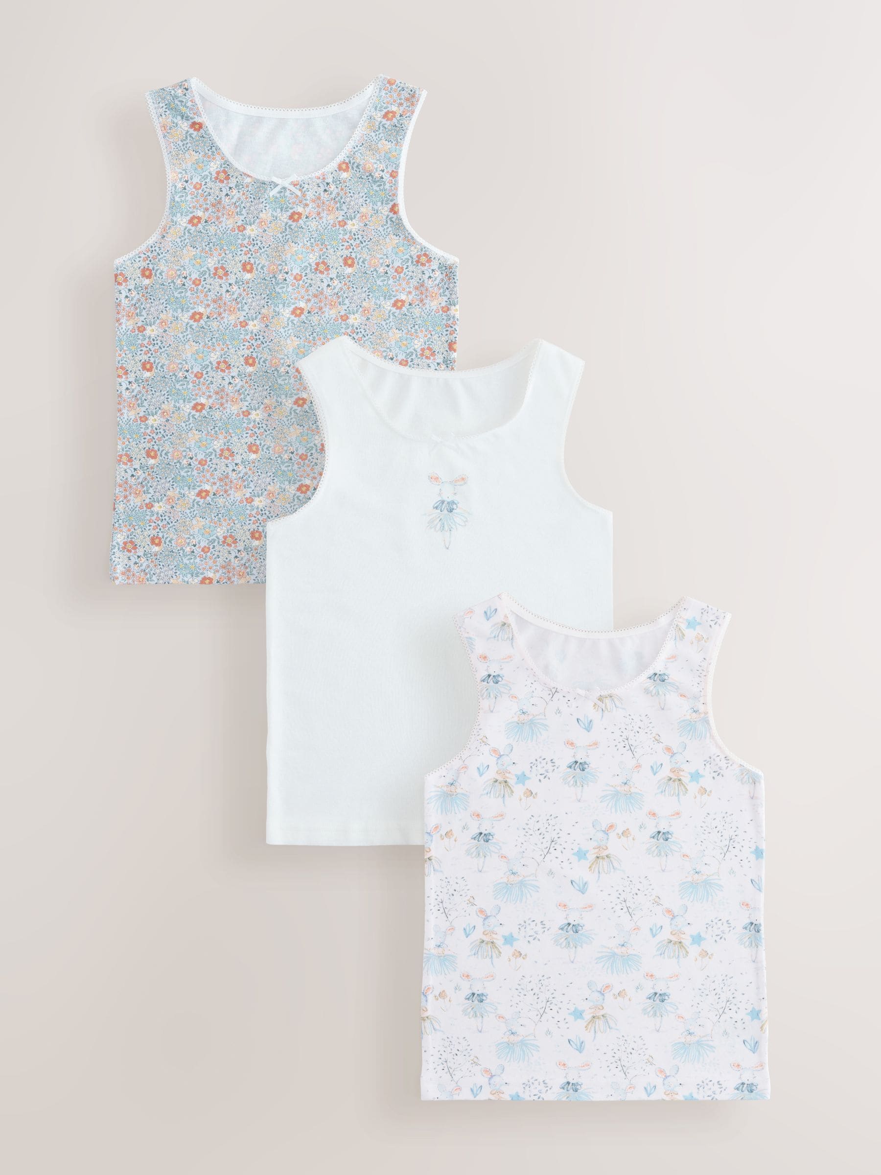 Roze muis - Set van 3 hemdjes met print (1,5-16 jr)