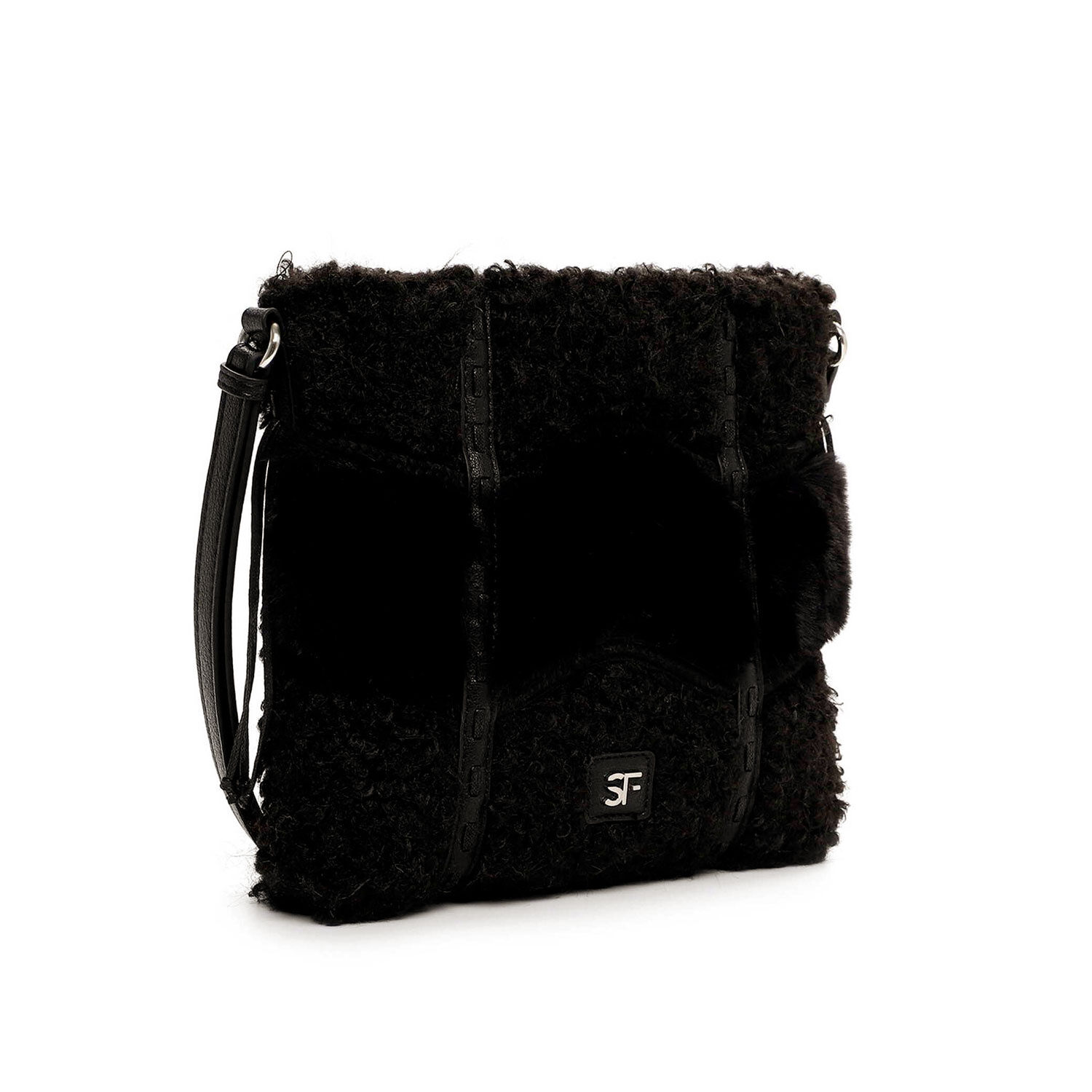 Stylische Crossover Tasche mit Schaffell-Optik