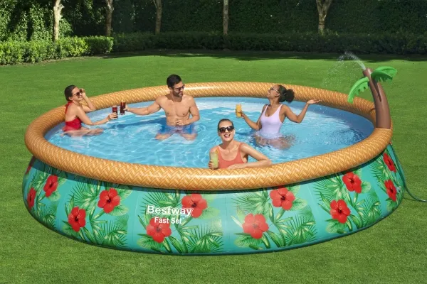 Bestway Fast Set 57416, 9677 L, Indrammet/oppustelig pool, Voksen & barn, Flerfarvet, 24,2 kg