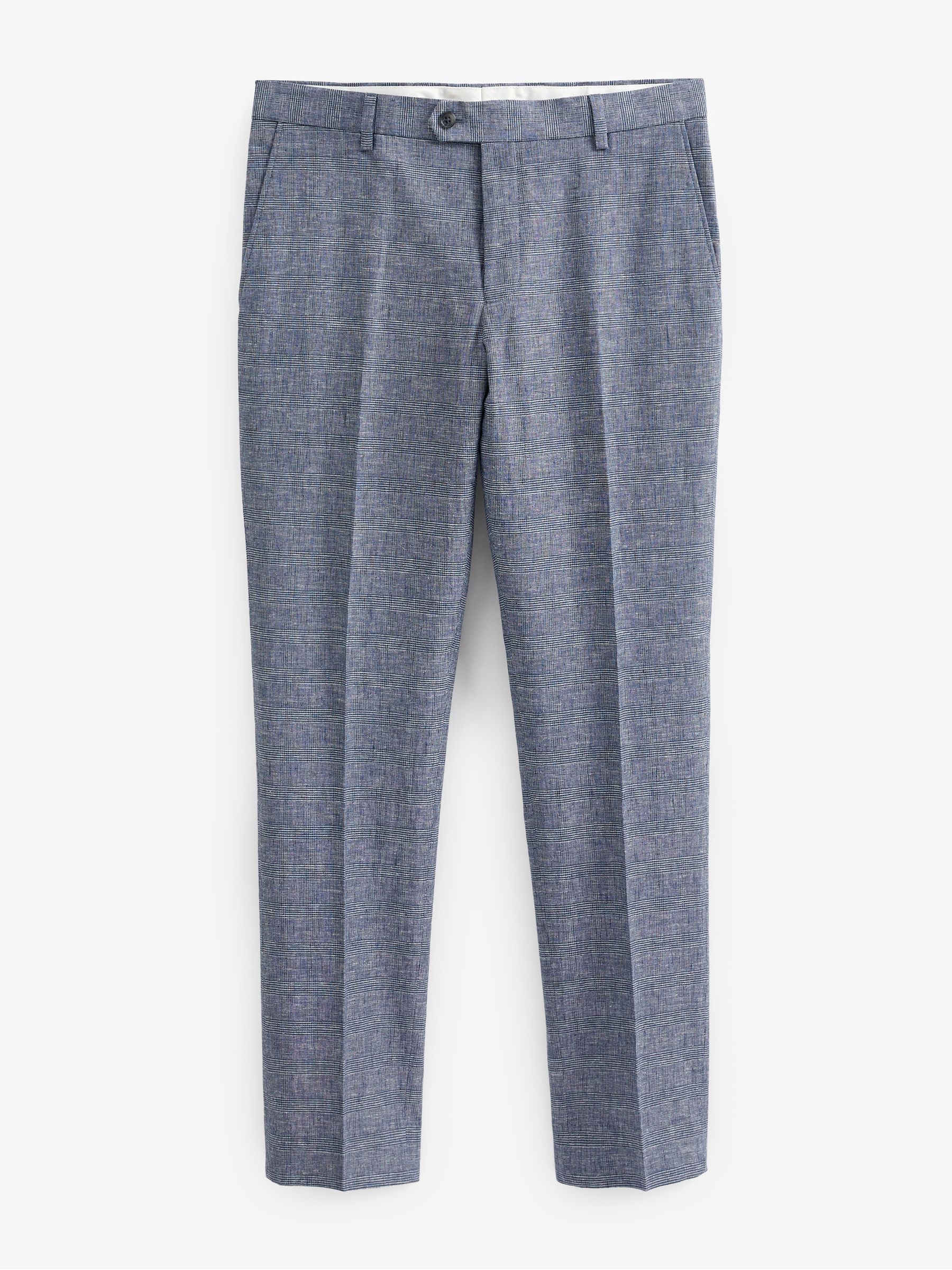 Blauw - Slim-fit kostuum van linnemix: broek