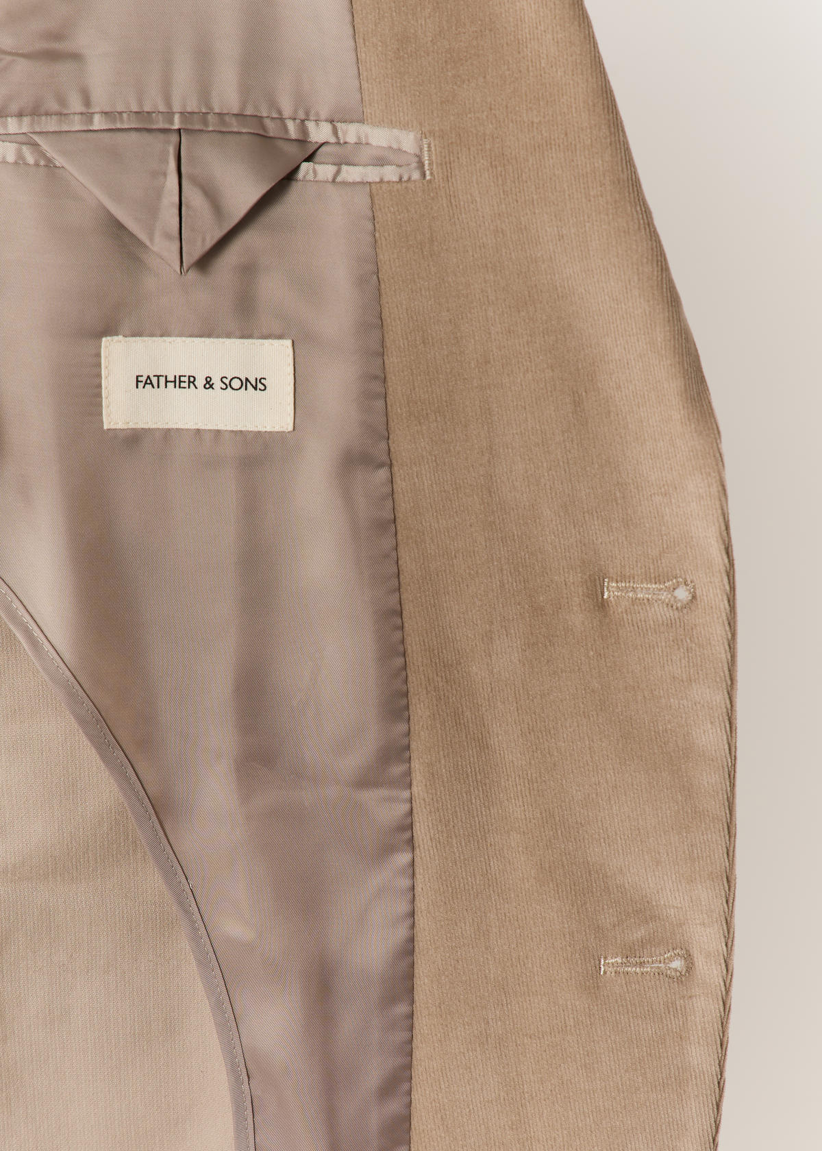 Veste coordonnable Regular en velours côtelé uni sable