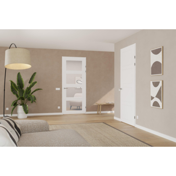 Arne & Bodil binnendeur ABD25 blank glas - wit afgelakt