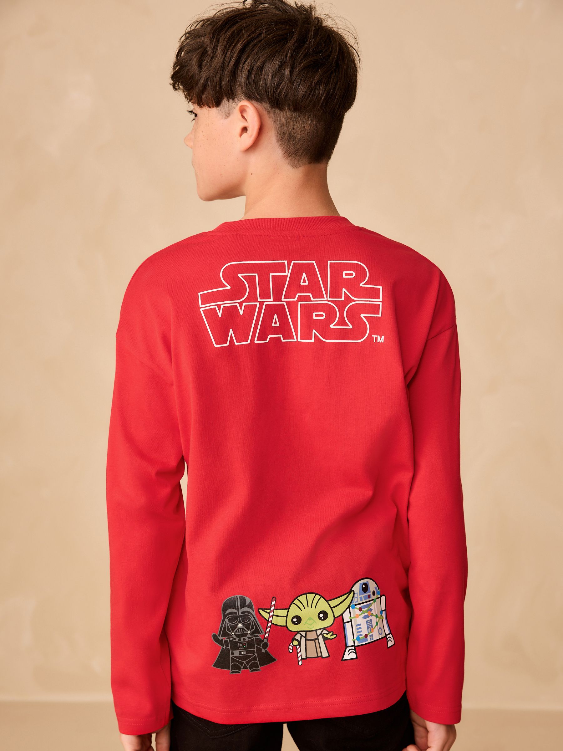 Rood Star Wars™ - Kerst-T-shirt met lange mouwen (3-16jr)