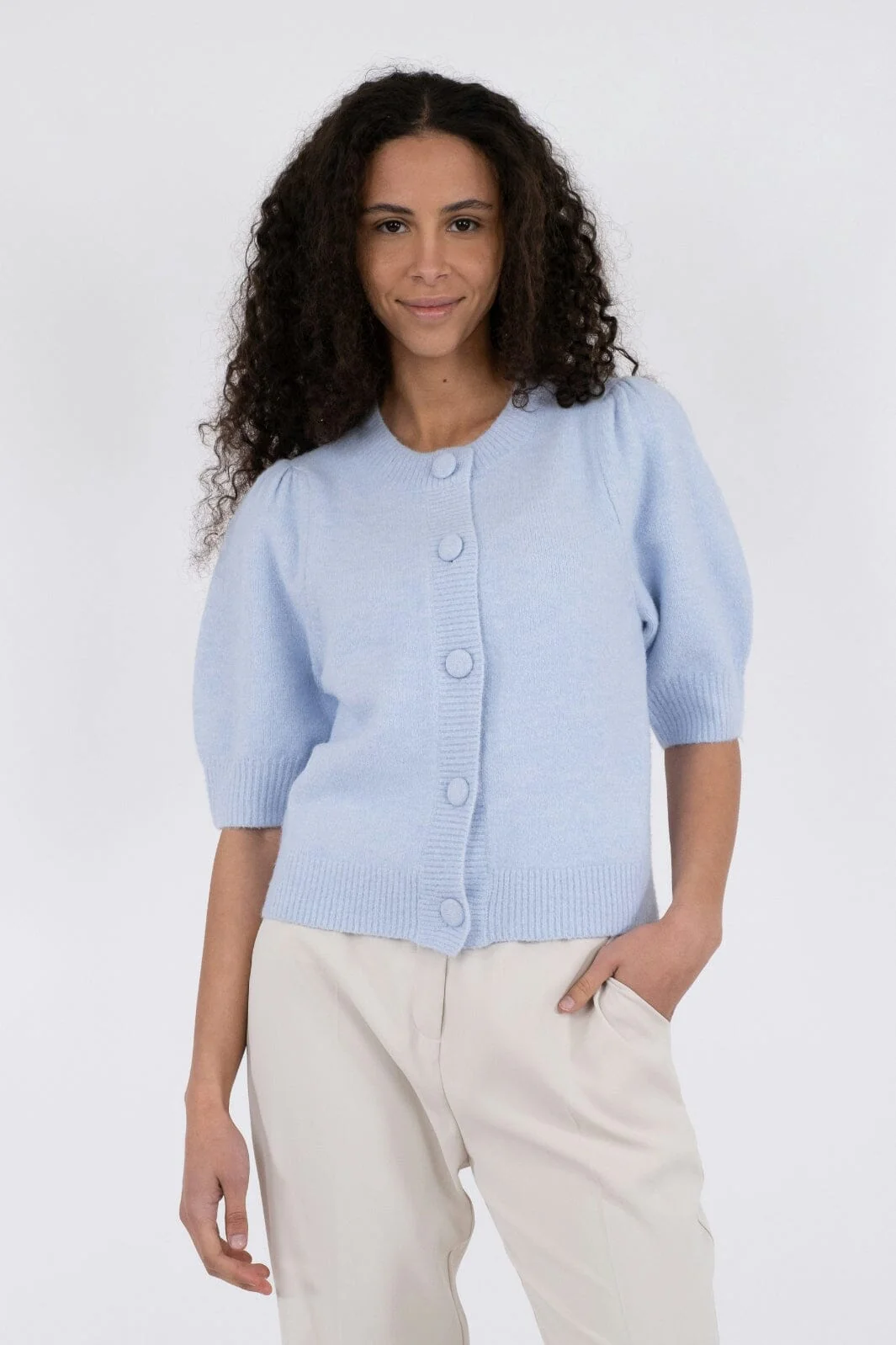 Neo Noir Trudy Knit Cardigan light blue