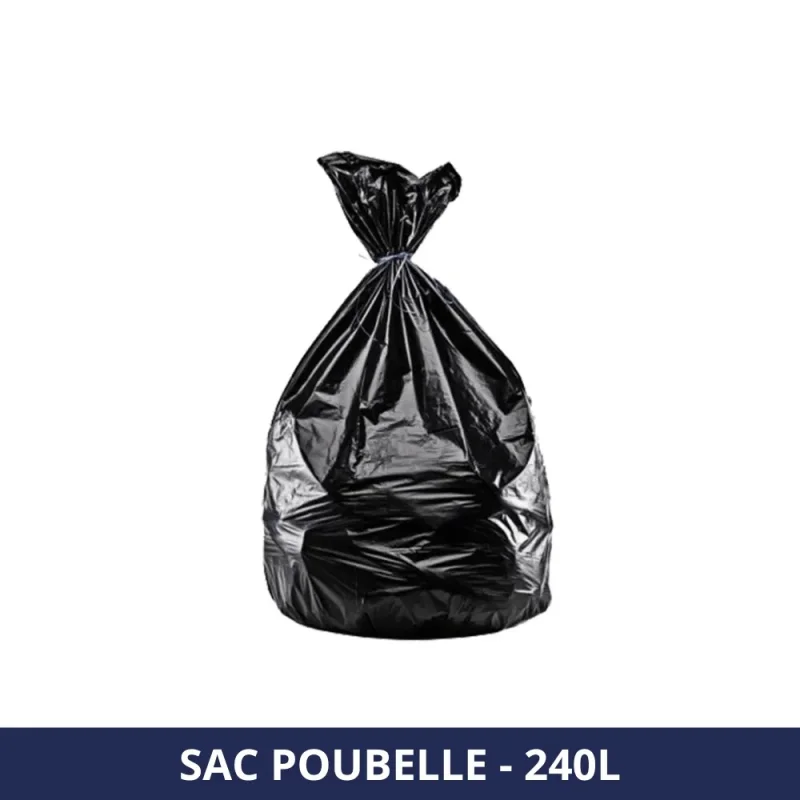 FILFA FRANCE - Sacs poubelle 240L - Noir - 55u - x100 sacs