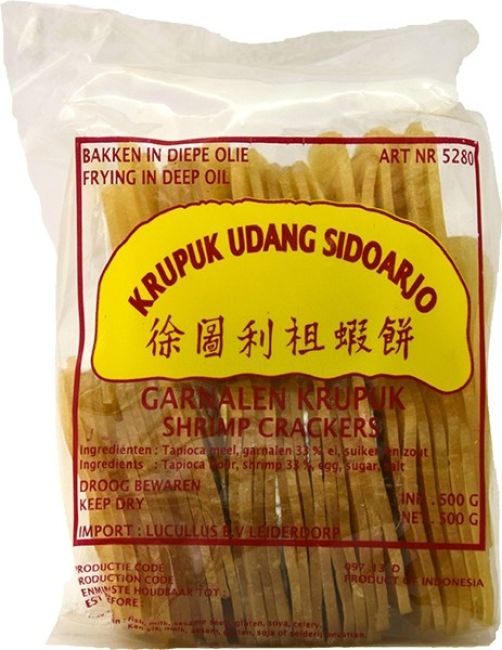 Lucullus Krupuk Udang Sidoardjo 5x8cm (ongebakken) 500g
