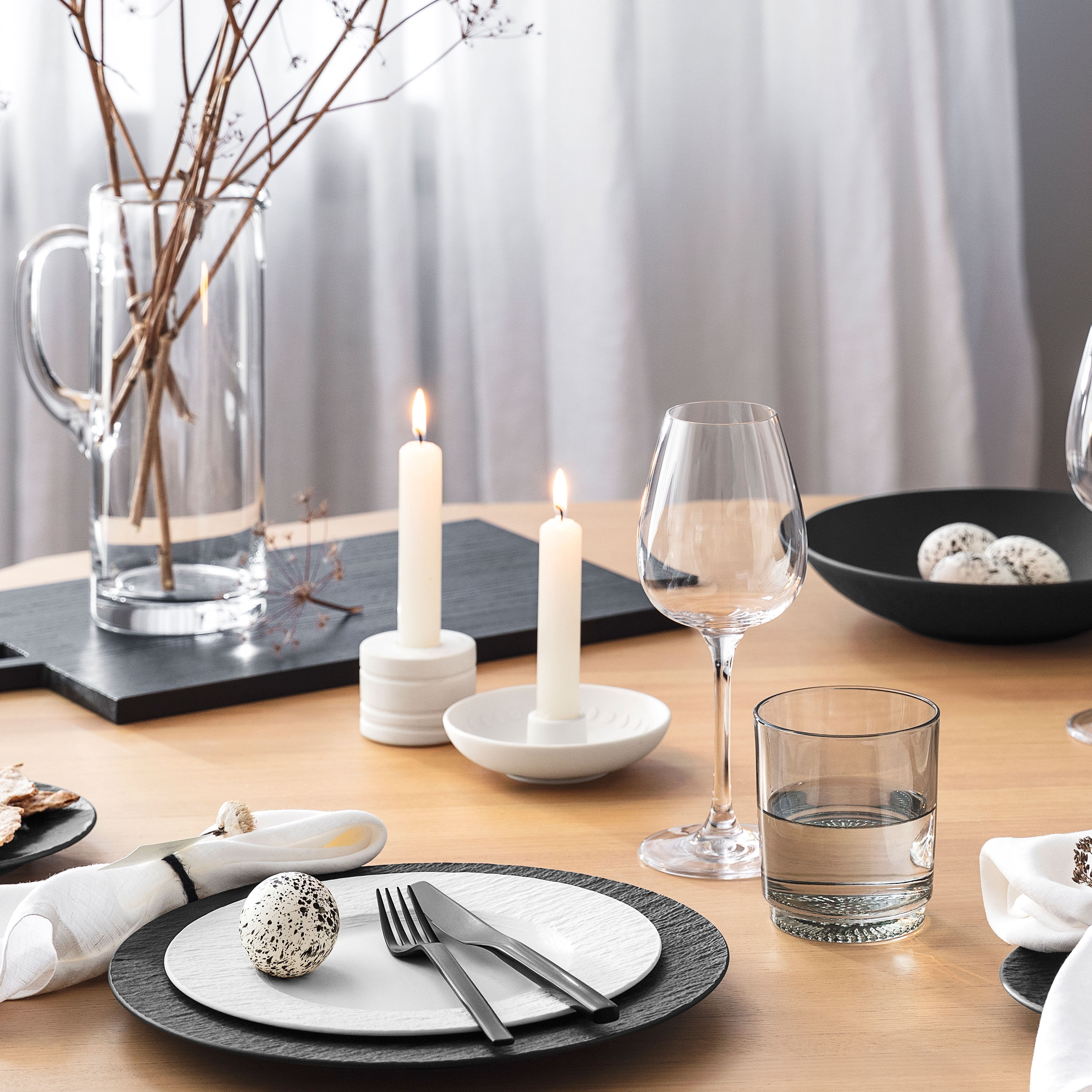 It's my home Candlestick holder White, 4.7'' x 1.2'', Premium Porcelain