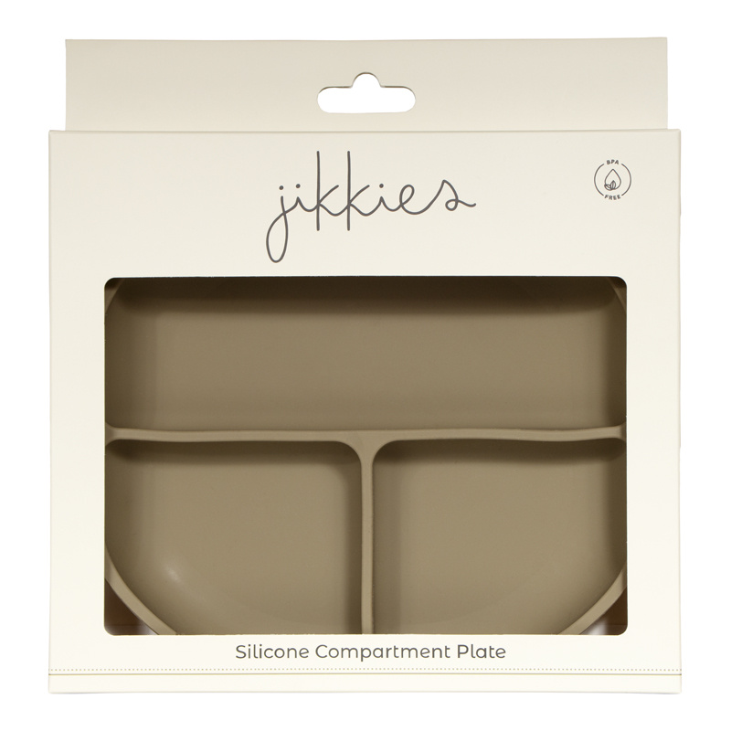 Jikkies Jikkies - Vakkenbord met zuignap - Olijf Groen