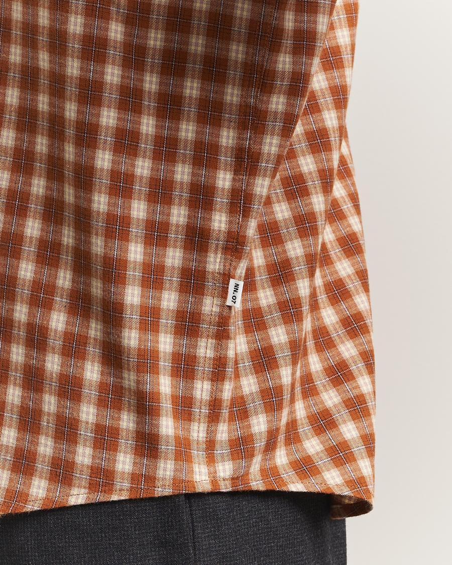 NN07 Deon Flannel Checked Shirt Light Brown