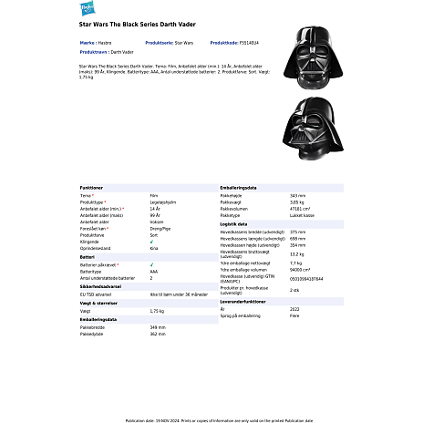 Star Wars Darth Vader Premium Elektronisk hjelm