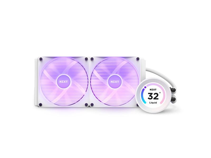 NZXT Wasserkühlung Kraken Elite 280 RGB Weiss Wasserkühler für Intel und AMD Prozessorsockel mit LCD-Display und leuchtenden, leisen RGB-Lüftern