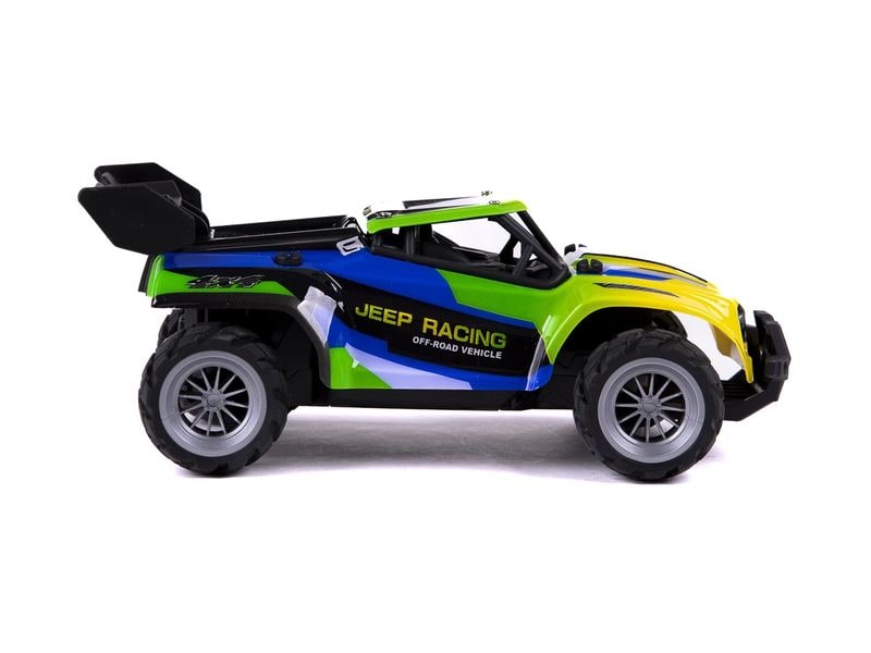 TEC-TOY Buggy Jeep Racing Blau/Grün, 1:18 Akku-Betriebenes RC Auto für Kinder ab 6 Jahren