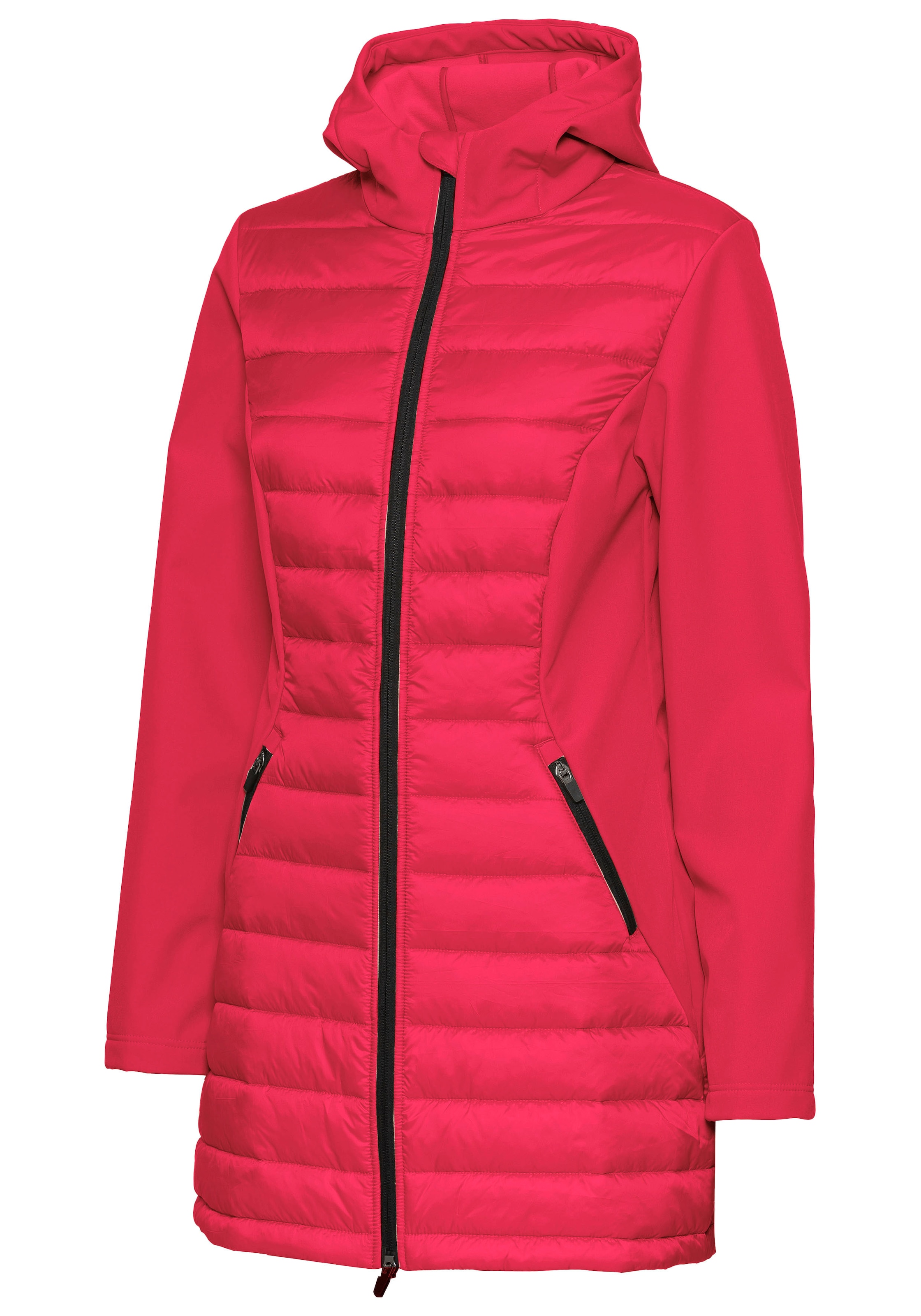 Vivance active Steppjacke mit Kapuze mit Ärmeln und Einsätzen aus Softshell-Material