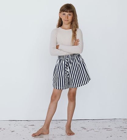 Mads N?rgaard Shorts - Sacky - White Alyssum/Saragasso Sea