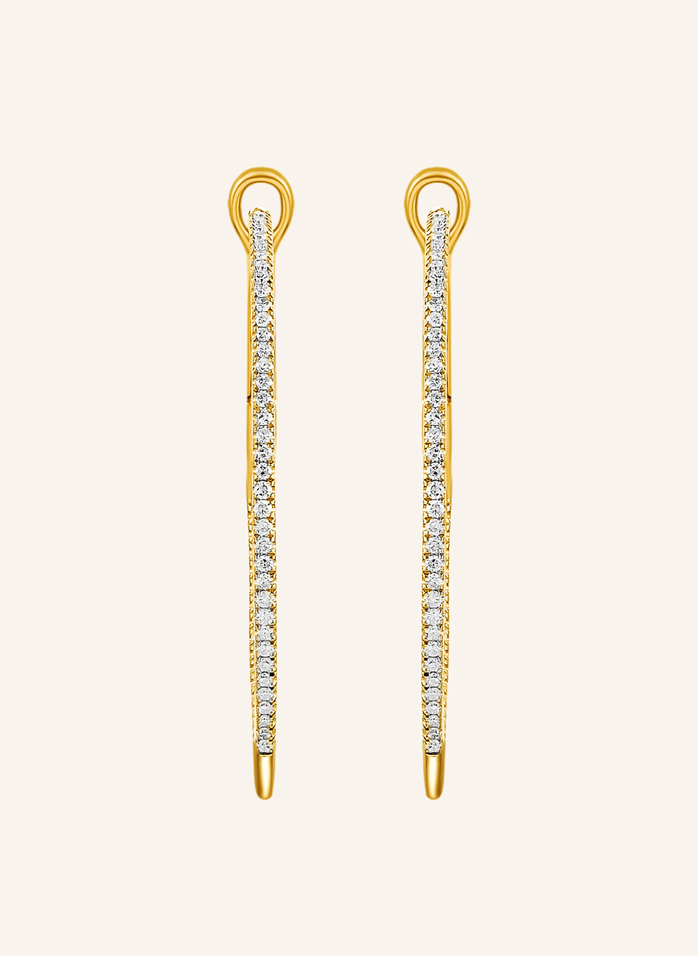 Leaf Creolen CIRCLEM aus 18 Karat Gelbgold mit Diamanten