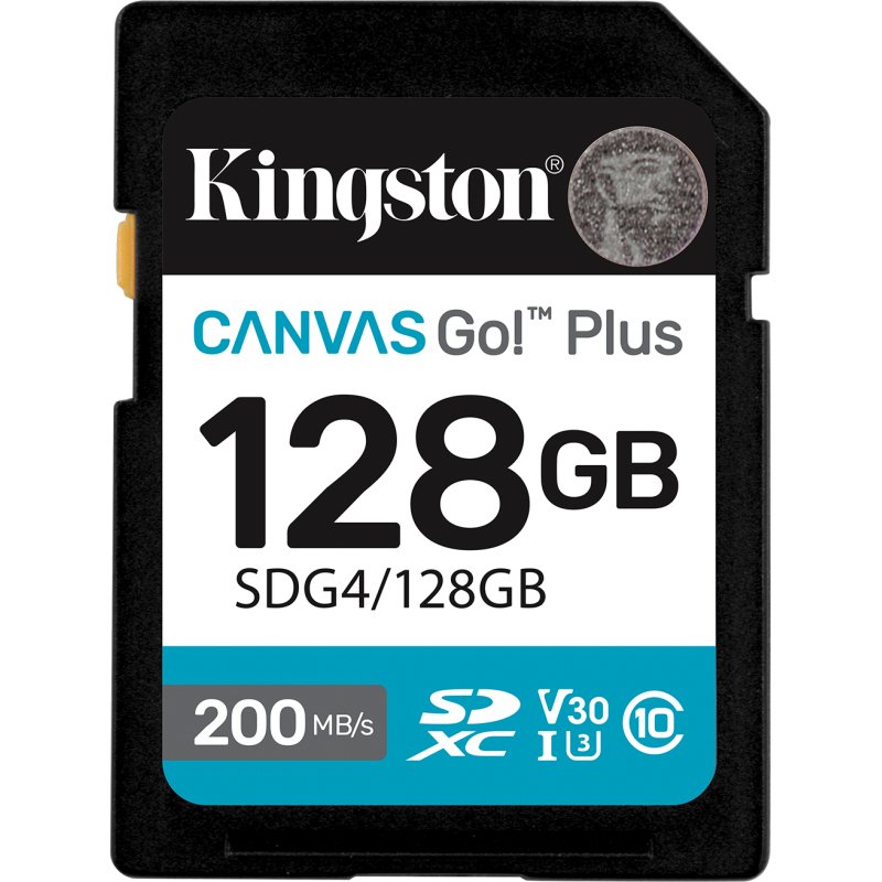 Kingston Technology Canvas Go! Plus 128 Go SDXC Canvas Go Plus Gen4 200 Mo/s C10 UHS-I U3 V30