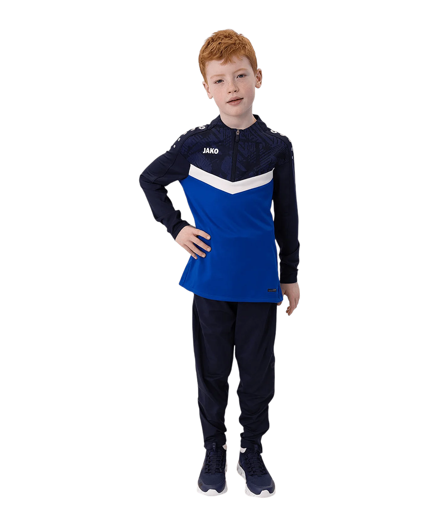JAKO Iconic HalfZip Sweatshirt Kids Blau F403