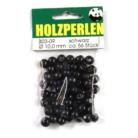 Meyco Holzperlen 10 mm, schwarz, ca. 56 Stück