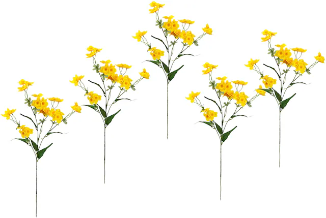 I.GE.A. Kunstblume »Narzissenzweig« 5er Set Narzisse künstliche Blume Ostern Seidenblume Frühjahrsdeko