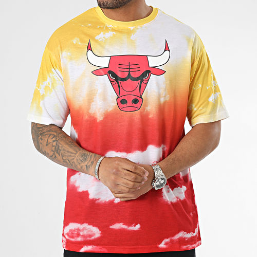 Tee Shirt NBA Sky AOP Chicago Bulls 60357119 Jaune Rouge Dégradé