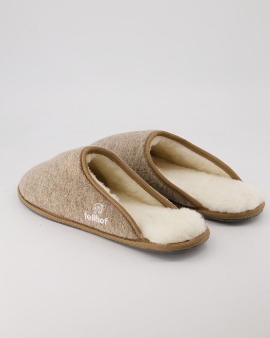 Fellhof Trendy Filz Pantoletten in Beige