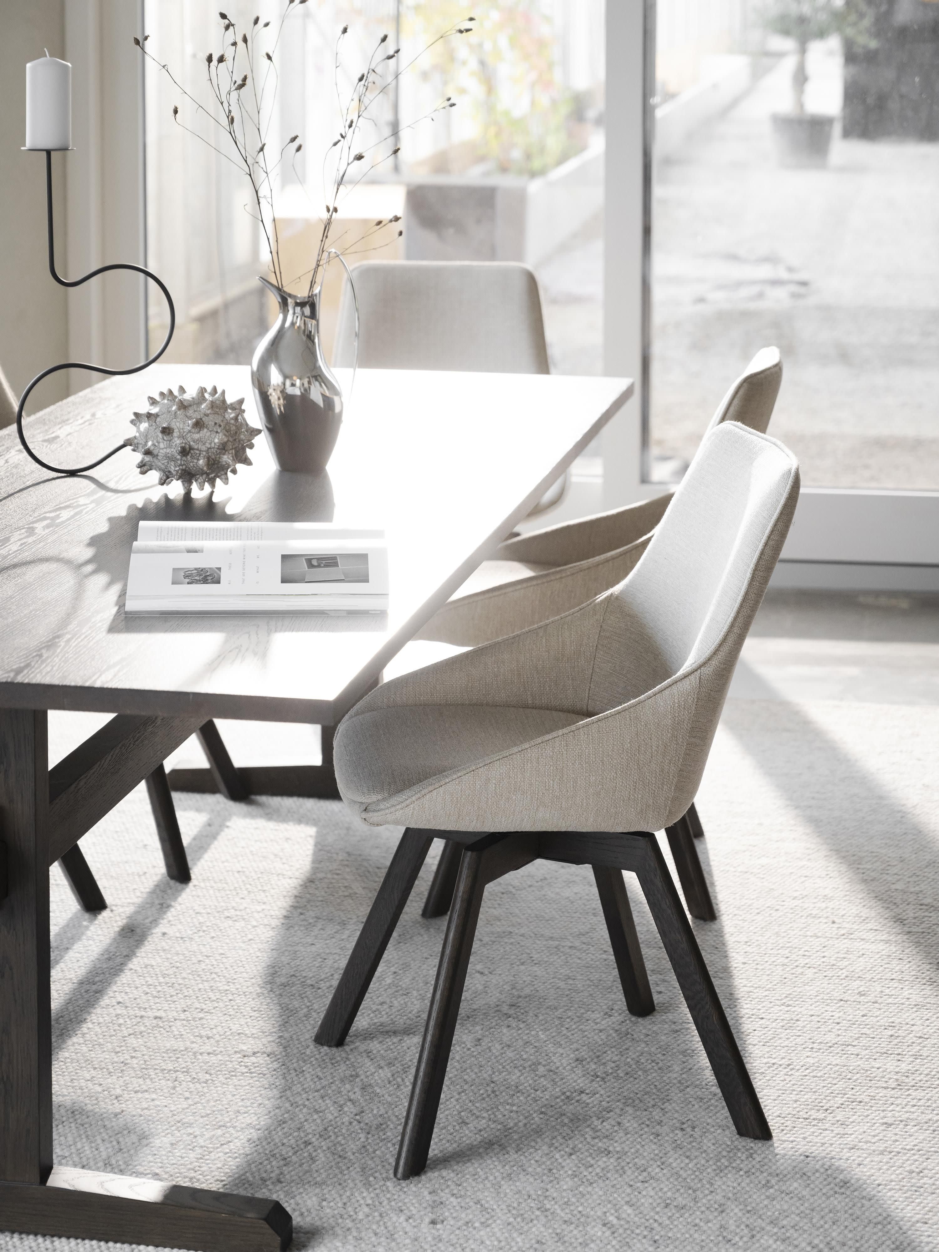 Draaibare gestoffeerde stoelen Alison, 2 stuks