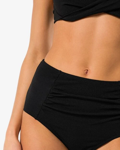 bas de bikini femme control taille haute noir