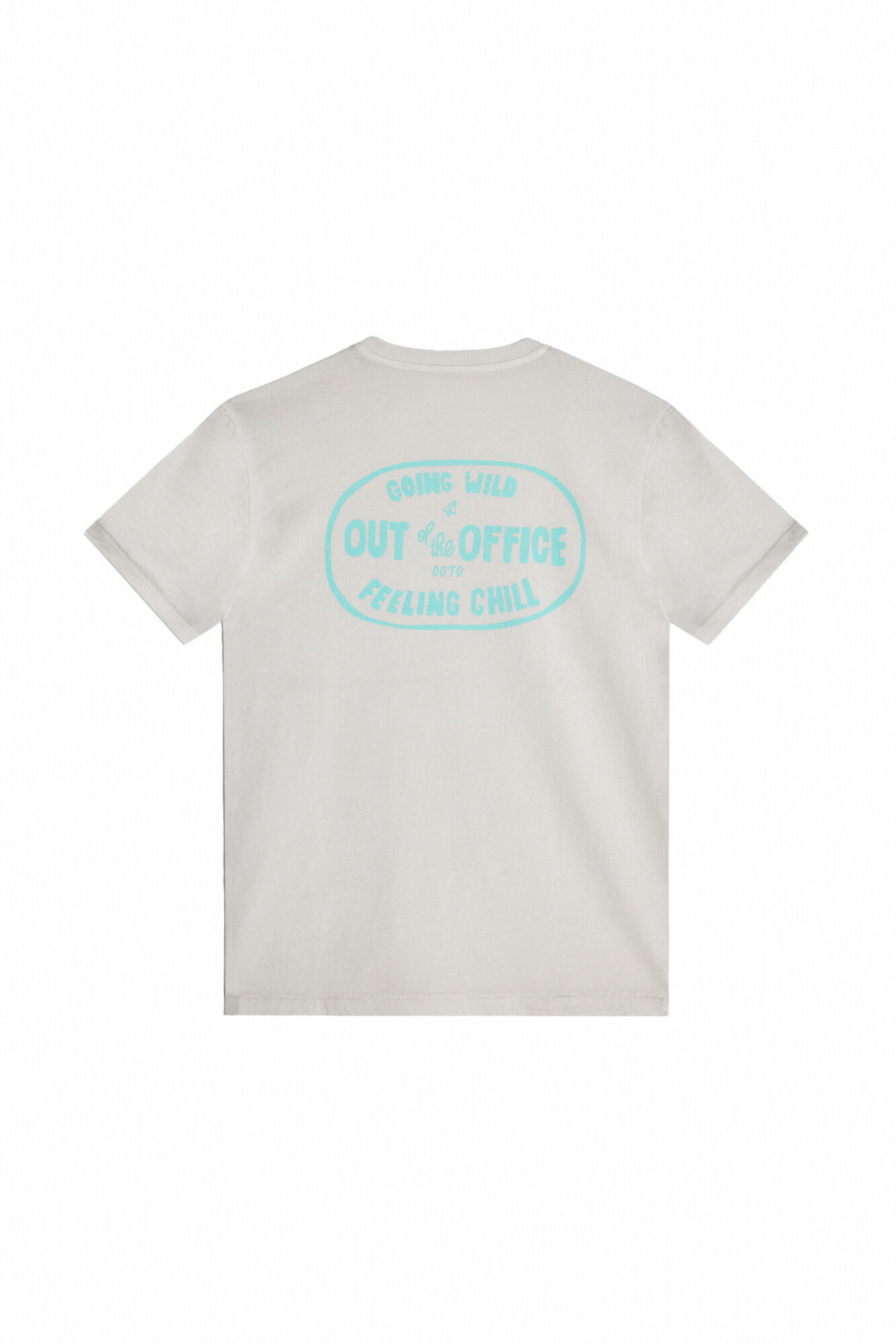 Camiseta estampada com texto nas costas - Cinza
