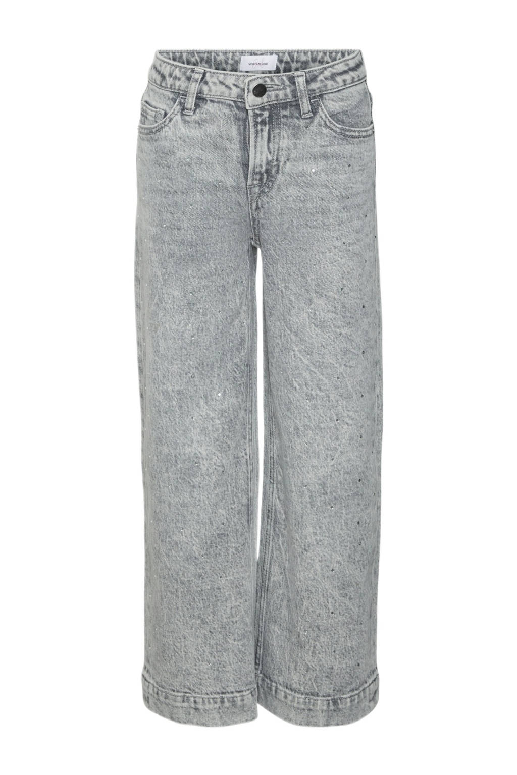 VERO MODA GIRL high waist wide leg jeans VMDAISY HR medium grey denim