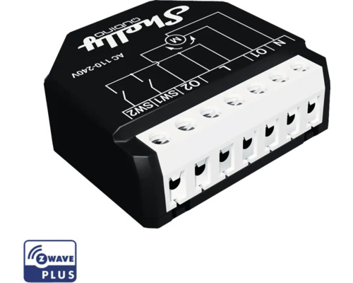 Shelly Wave Shutter Relay Dubbele Rolluik T-Wave Rolluikbediening Zwart