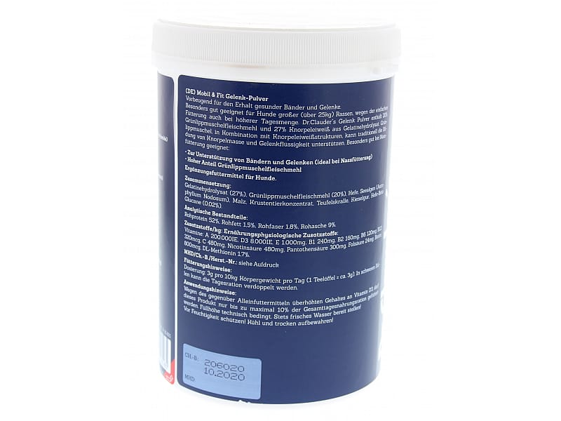 Mobil & Fit Gewrichtspoeder Hond Dr. Clauders 500 gram