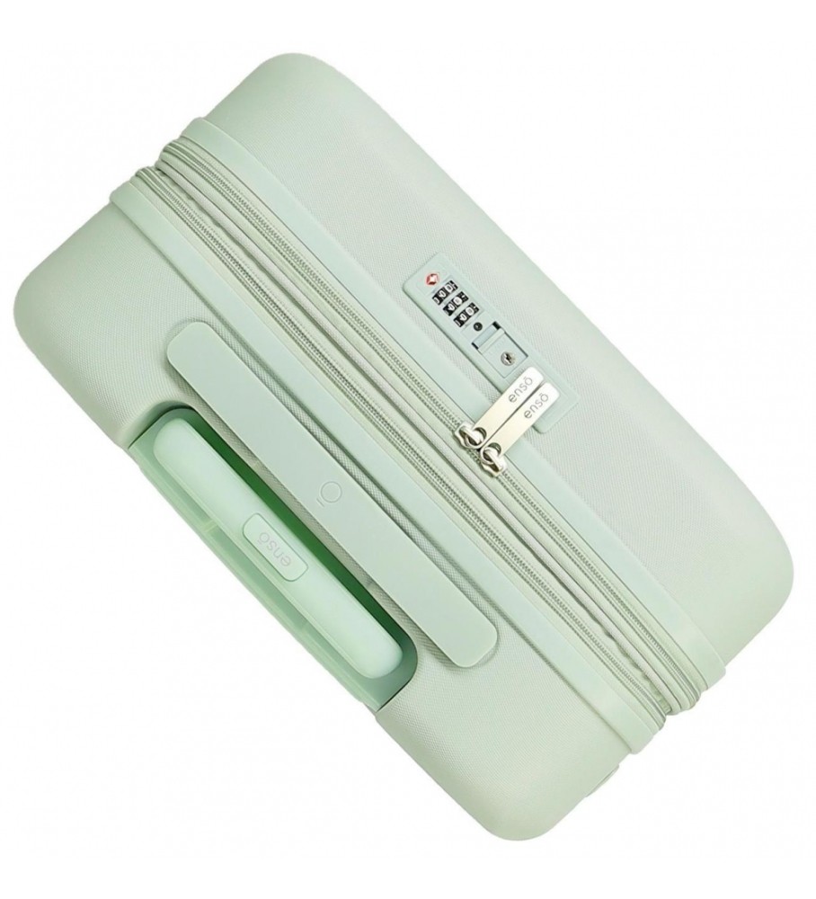 Mala de cabine Disney 100 Happiness com expansão de 55 cm, verde.
