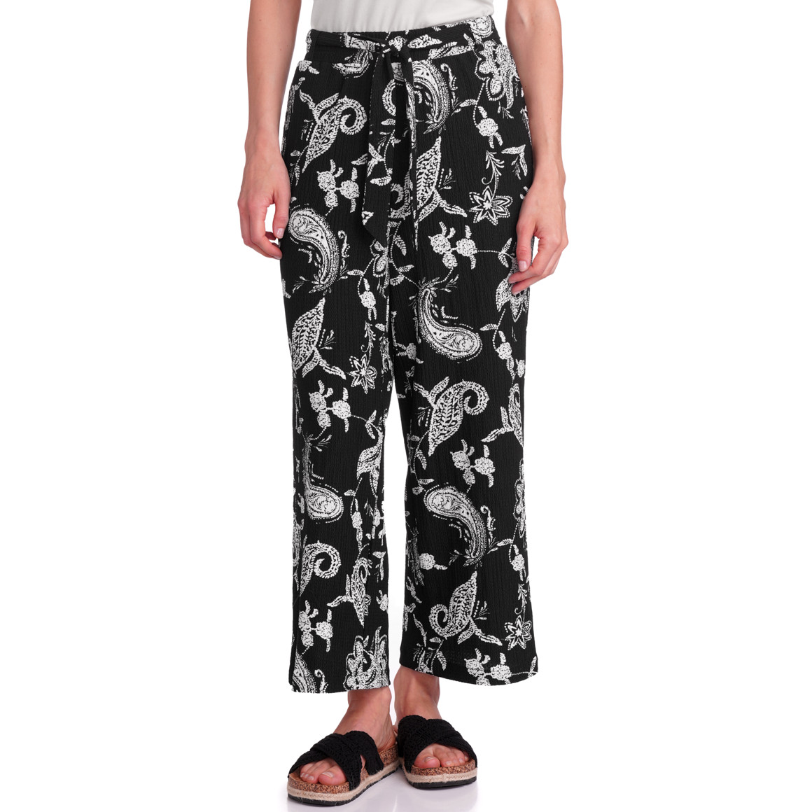 Damen Culotte mit Elastikbund schwarz / weiss
