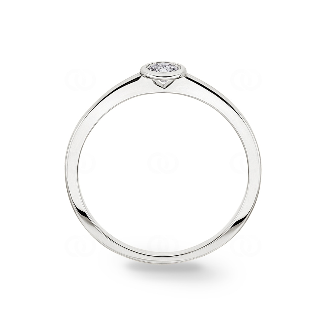 0.10 Karat Diamant Verlobungsring 750/18 K Weissgold in Zargenfassung
