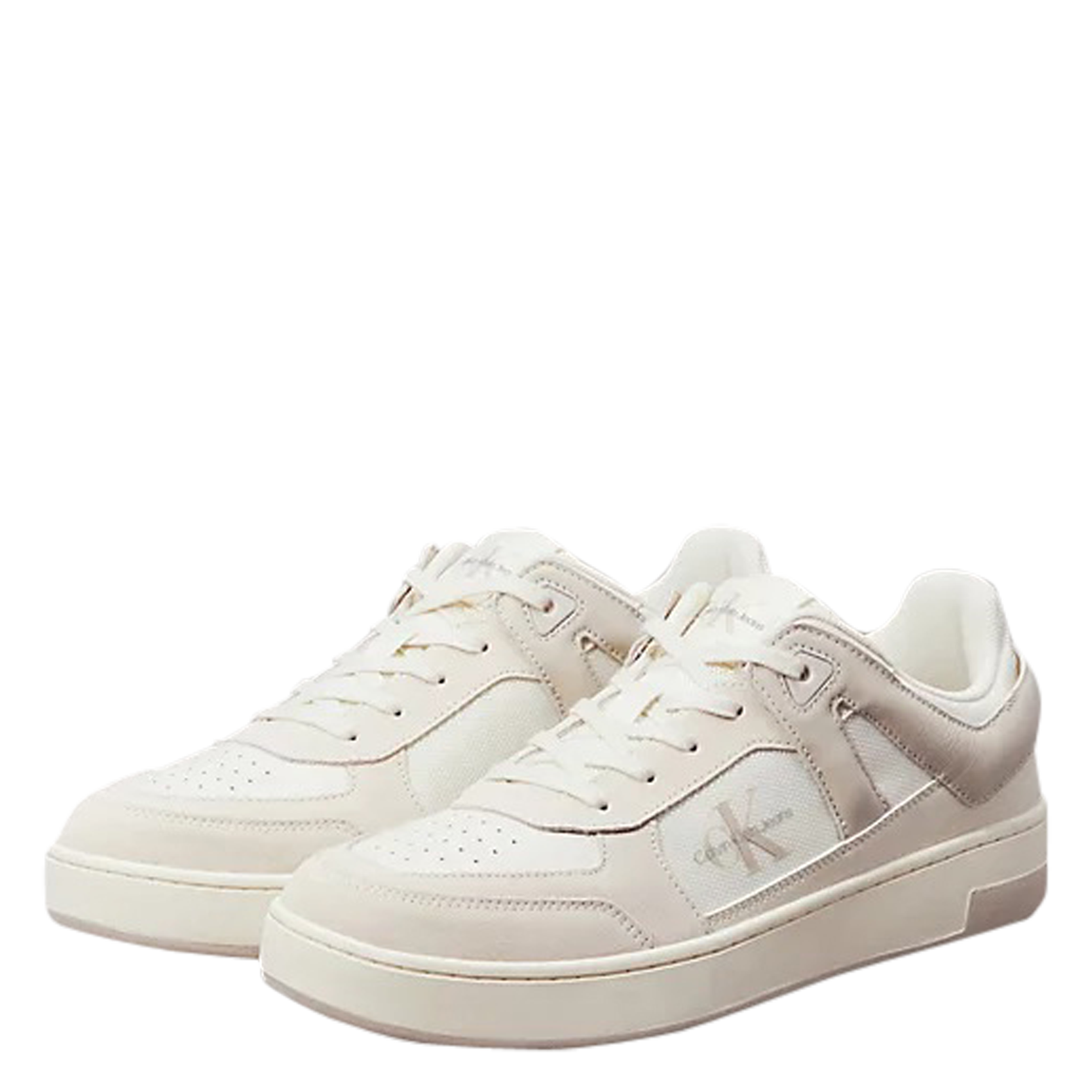 Baskets basses bi-matière | Beige