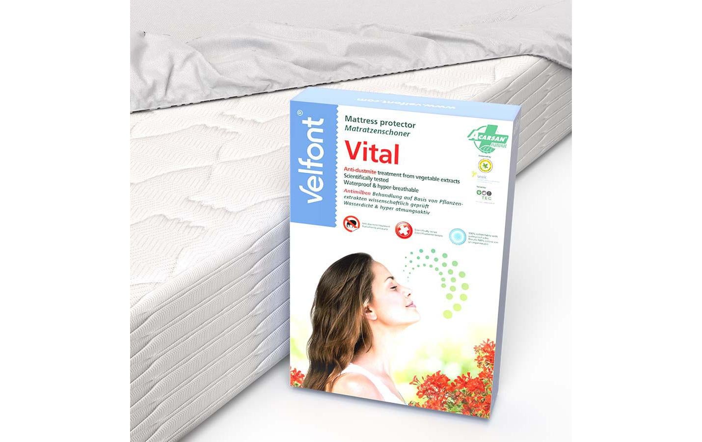 Fixmolton Acarsan Vital 90 x 200 cm, WeissMatratzenschoner Antimilben